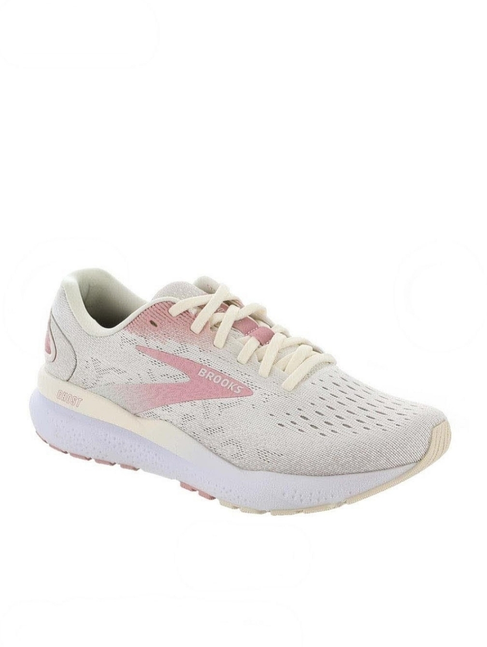 Brooks Ghost 16 Running Shoes Pink White Trainers Recycled Materials Size 8.5